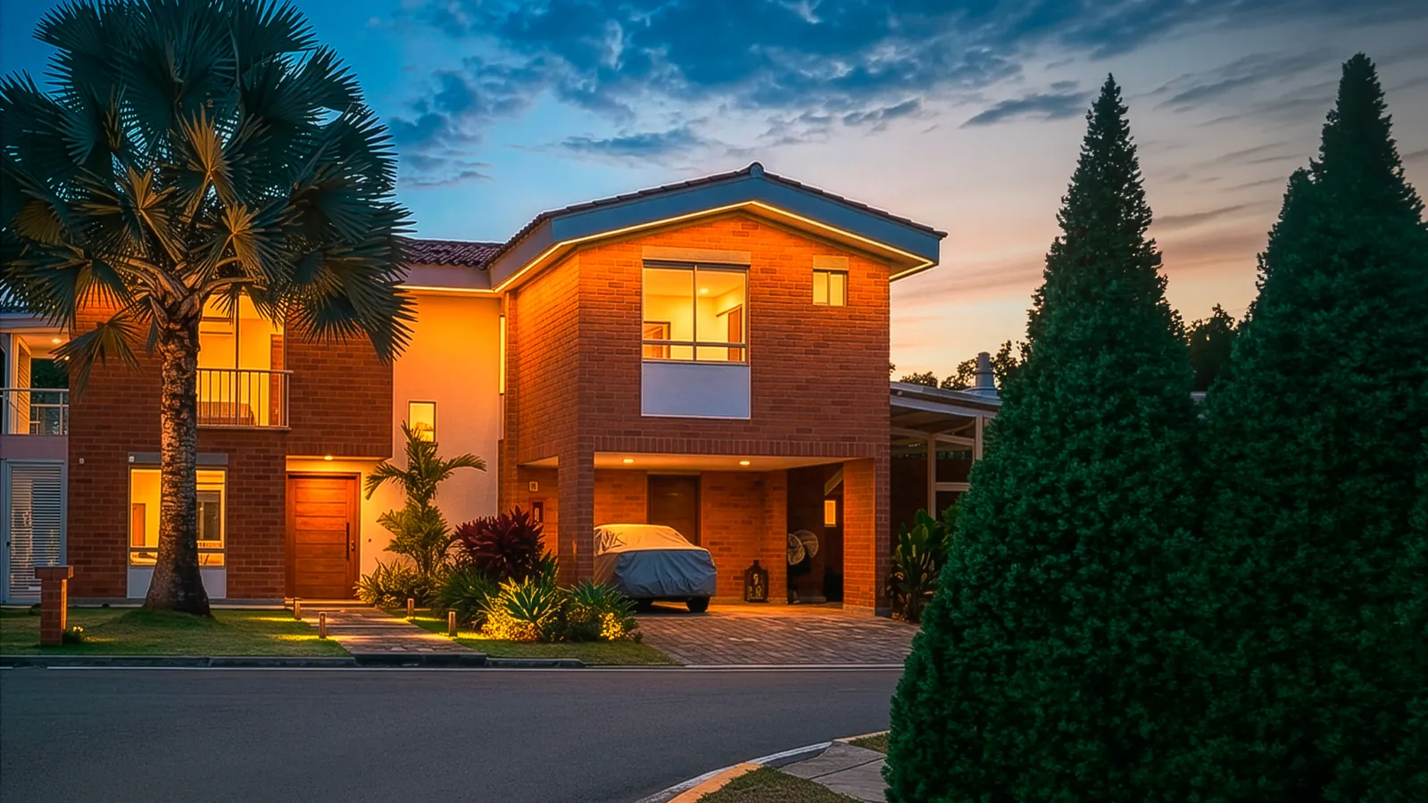 Casa Pance al atardecer